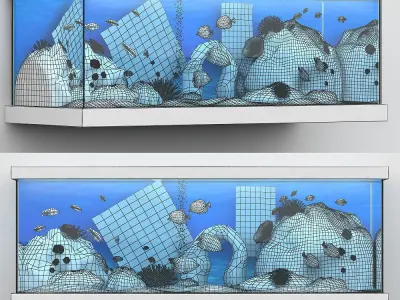aquarium fish tank with city 3D model