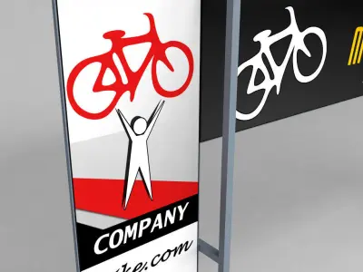 Road Scaffolding Commercial Banner low poly Low-poly 3D model