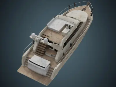 Motor Yacht 1B Low-poly 3D model