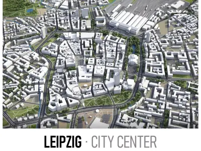 Leipzig Low-poly 3D model