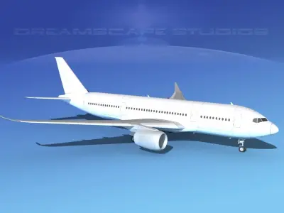 Airbus A350-800 Unmarked 2 3D model