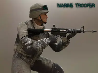 Marine Trooper Update Low-poly 3D model