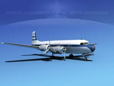 Douglas DC-7B BOAC 3D model