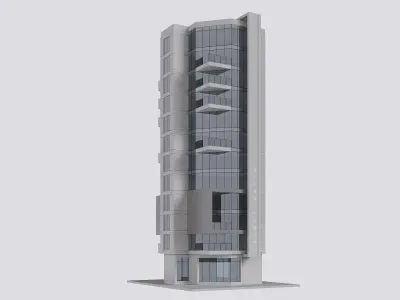 apartment building Low-poly 3D model