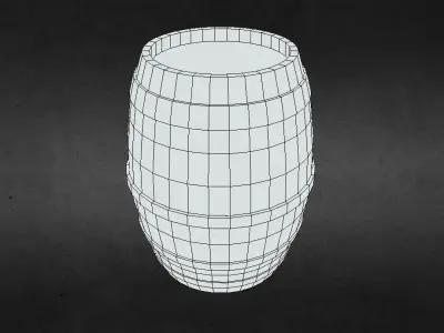 Low Poly Wooden Barrel for game Low-poly 3D model