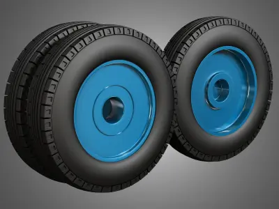 Special Heavy Duty Truck Tires and Wheels 3D model