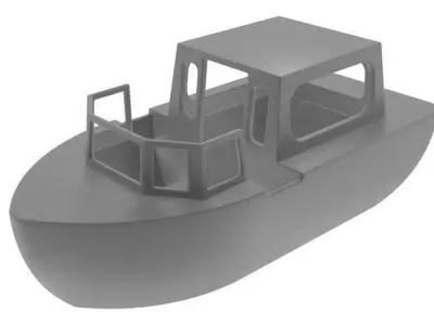 Tourist Boat Low-poly 3D model