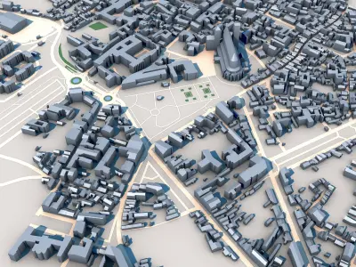 Bourges Cathedral France Low-poly 3D model