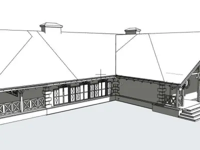Restaurant of Ukrainian national cuisine low-poly 3D model