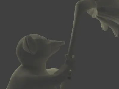 Mouse Giving a Flower Free 3D model
