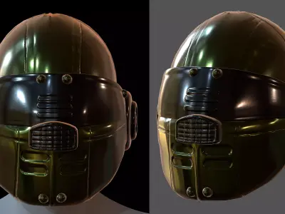 Helmet plastic mask Low-poly 3D model Low-poly 3D model purchase