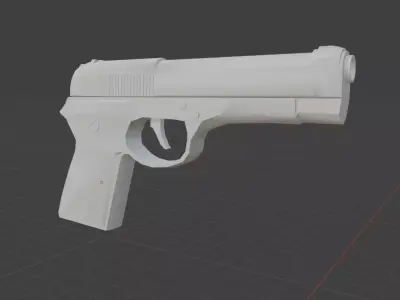 Pistol Beretta 92 Low-poly 3D model