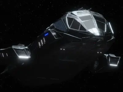 Spaceship  Low-poly 3D model