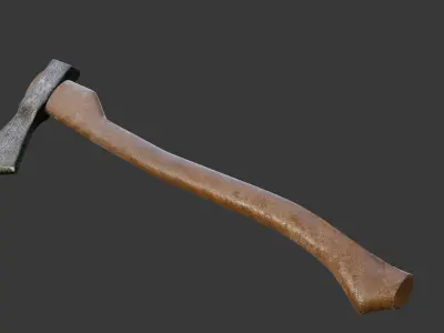 Modern Wooden Axe Realistic 3D Model Free low-poly 3D model
