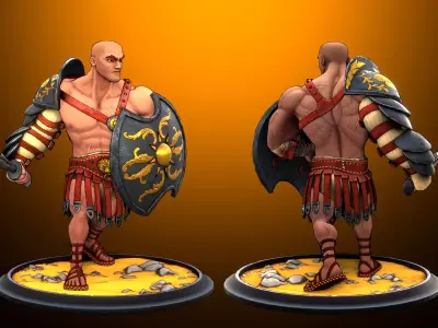 Gladiator Stylized Game Ready Character Free 3D model