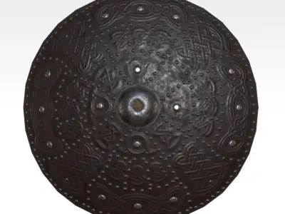 Targe viking shield Low-poly 3D model