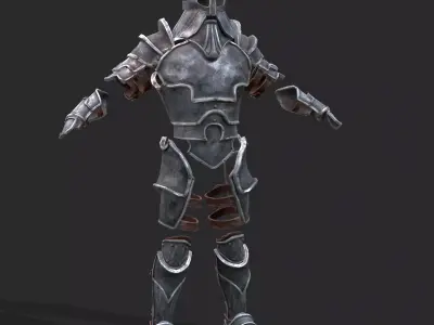 Fantasy Medieval Bearded Viking Armour Low-poly 3D model