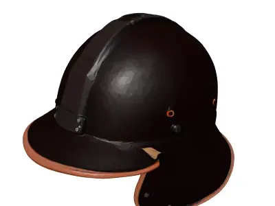 Dented Steel Helmet 3D Model 3D model