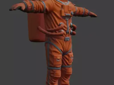 Realistic Astronaut Space Suit 3D model 2
