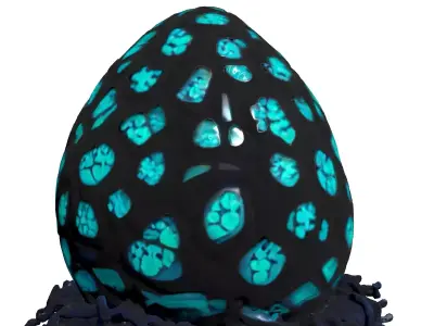 Glowing SciFi Alien Egg Low-poly 3D model purchase