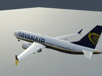 Ryanair Boeing 737 max 200 3d model  Low-poly 3D model