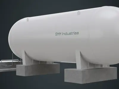 Industrial Gas Tank 1A Low-poly 3D model