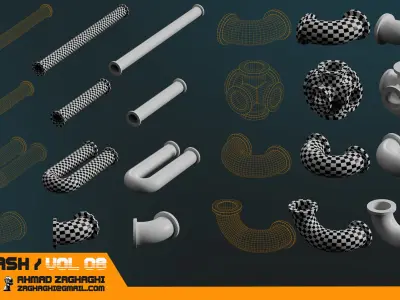 80 Modular Pipes - KITBASH - VOL 08 3D model