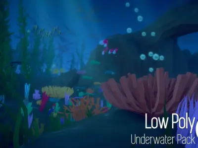 Low Poly Underwater Pack Low-poly 3D model
