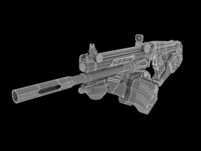 Futuristic Sci-Fi Assault Rifle Free 3D model