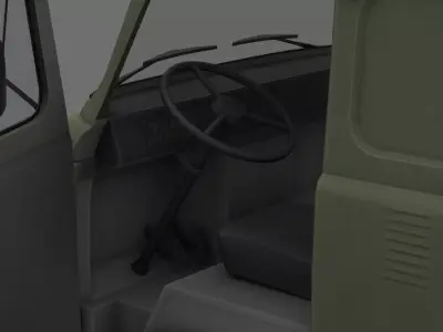 wqdwq interior of military truck Low-poly 3D model