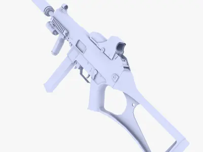 UMP 45 Submachine Gun Supressed Low-poly 3D model