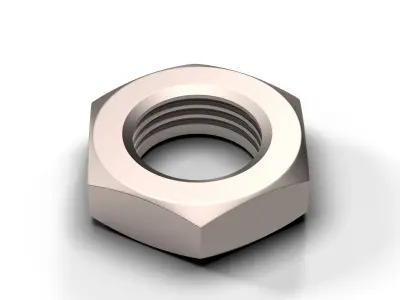 Hex Jam Nut Low-poly 3D model