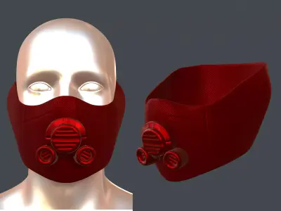 Gas mask helmet 3d model scifi Low-poly  Low-poly 3D model 568