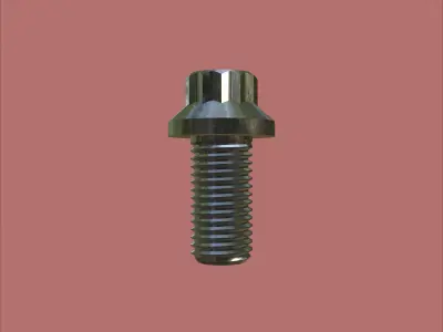 Steel Stained M6 12 Point Bolt 4K PBR 3D model