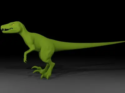Animated Lowpoly Velociraptor Free low-poly 3D model