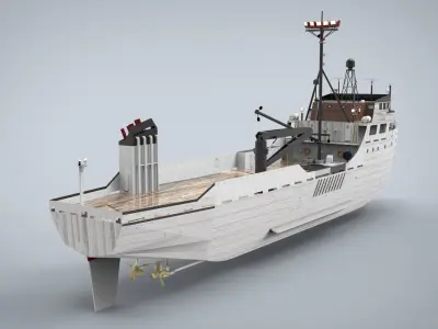 reasearch ship Low-poly 3D model