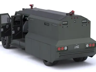 Alpine Armored Crowd Control Riot Police Truck 3D model