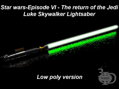 Luke Lightsaber Low poly version Low-poly 3D model