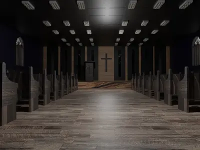 Church Interior Low-poly 3D model