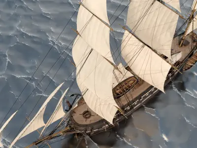 HMS Beagle 1831 - Charles Darwin Ship 3D model