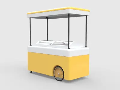 Gelato Push Cart 3D model