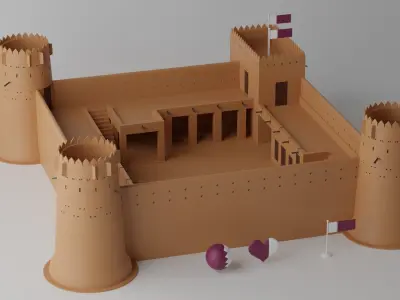 Zubara Fort Qatar 3D model