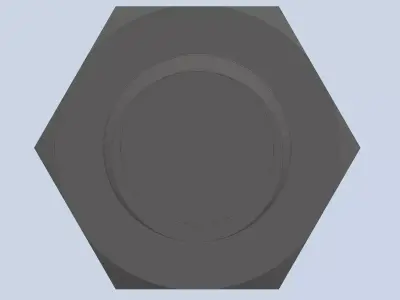 Bolt Partial Thread Hexagonal Head M24x120mm 3D model