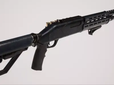 Shotgun 2 Used Low-poly 3D model