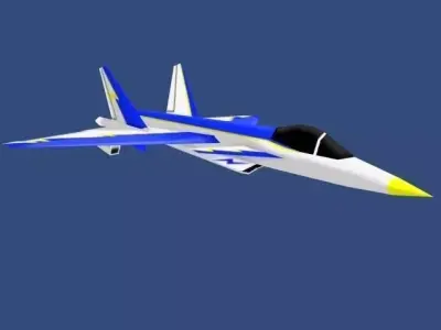 MSF fighter jet flying in sky 3D model