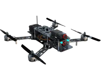 Racing Quadcopter drone FPV 3d model 3D model