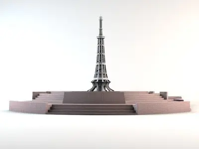 Minar-e-Pakistan Tower Low-poly 3D model
