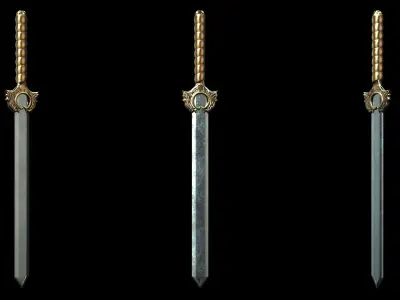 PBR - Big Sword Game-Ready Low-poly 3D model
