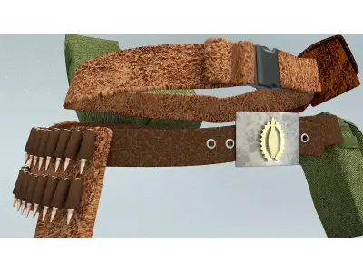 laos Game Military Belt Low-poly 3D model