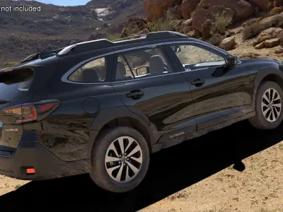Subaru Outback 2025 Black Dirty Crossover 3D model